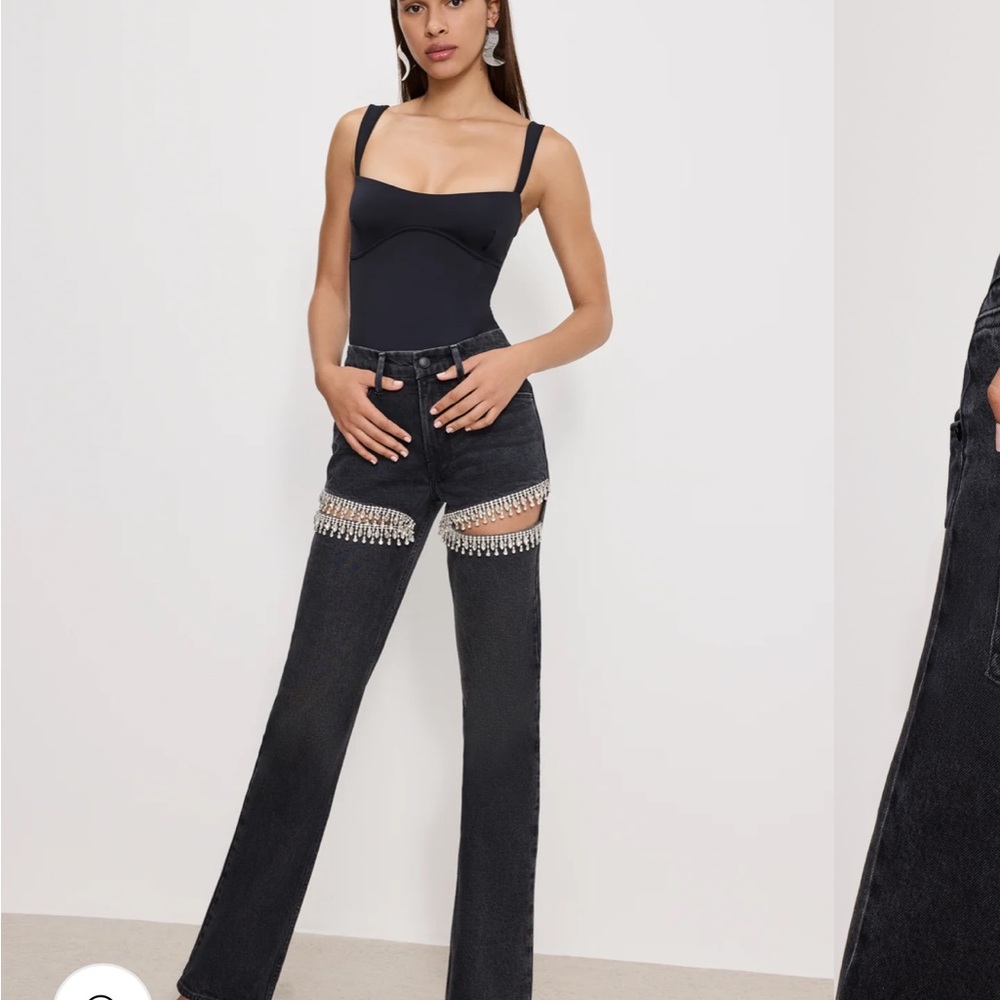 Good American good icon diamond  Embellished Jeans. Sold out rare